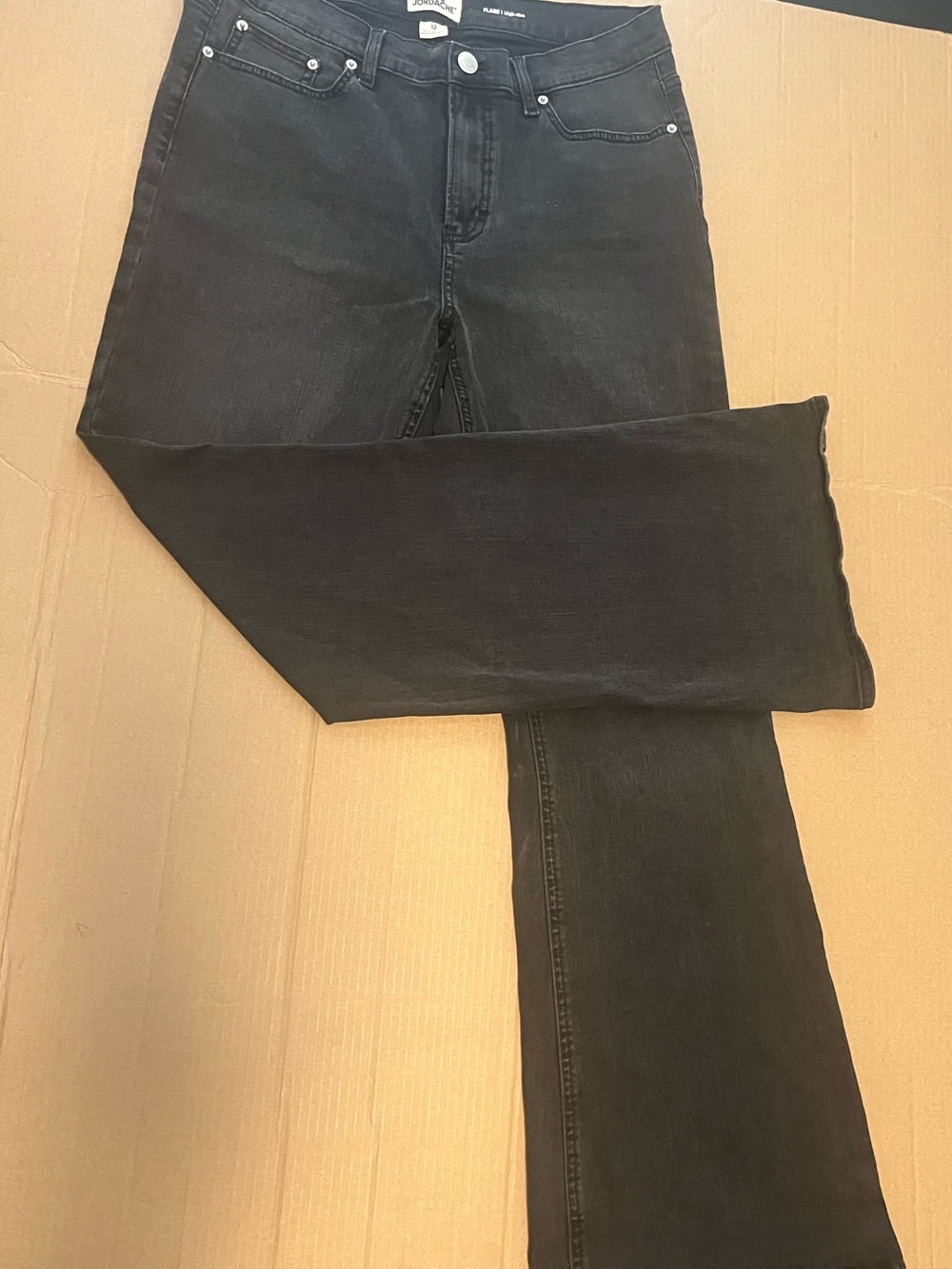 Jordache Women’s Black high rise flare stretch denim